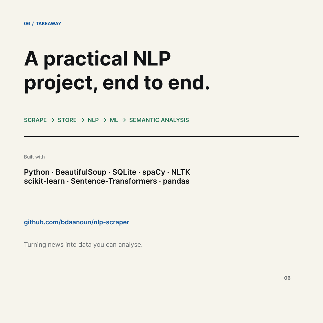 NLP Scraper closing screen